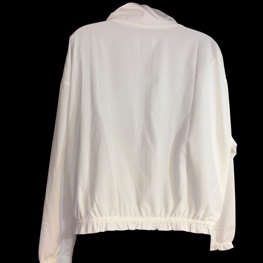 Old Navy StretchTech Packable Ruffle-Trim Jacket white full-zip drawstring large - Picture 3 of 11